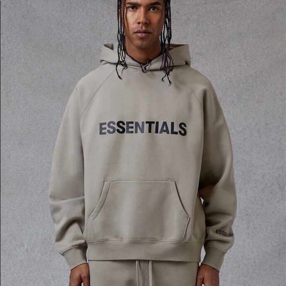 essentials applique hoodie